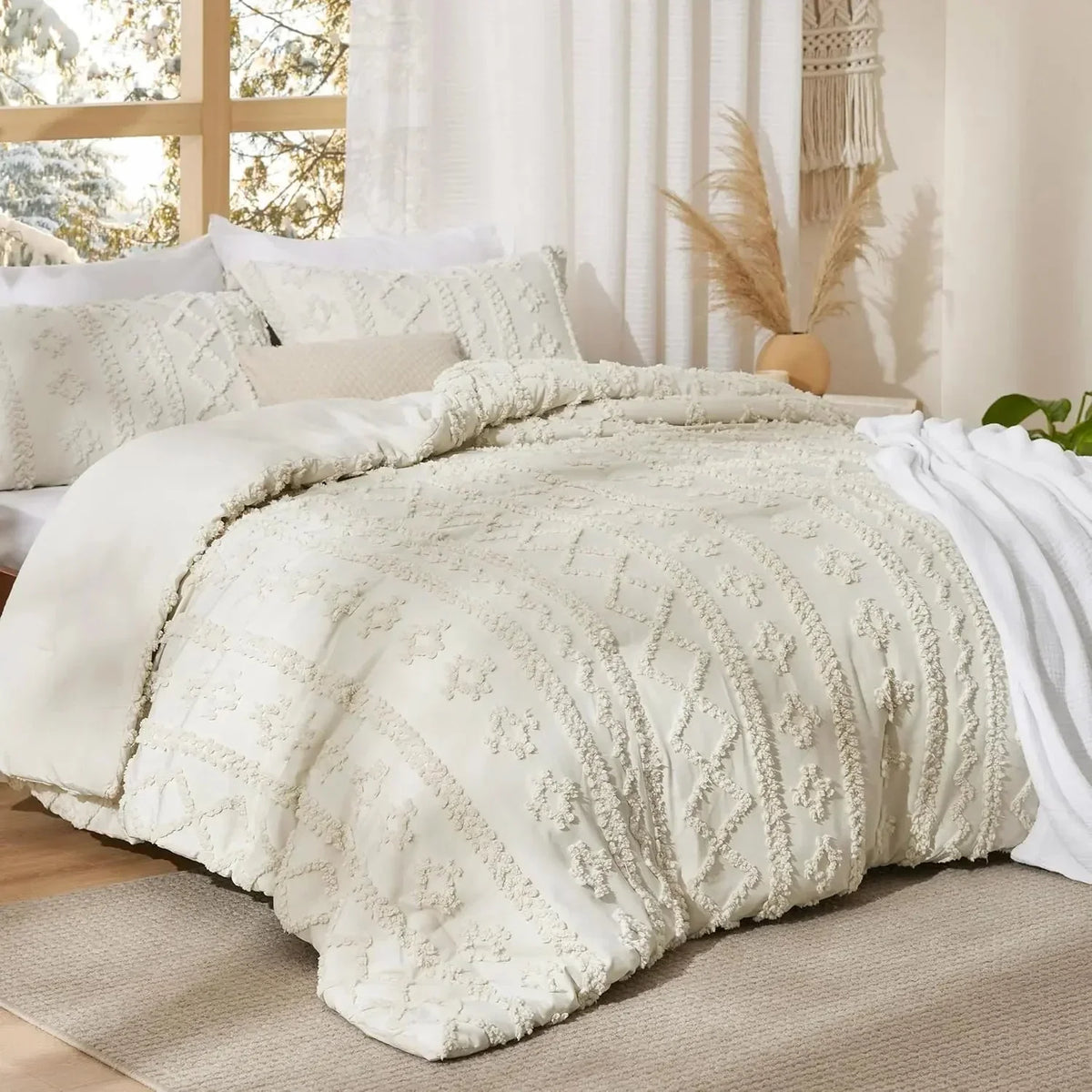 Getuft Boho Beddengoed Set – zachte deken voor elk seizoen