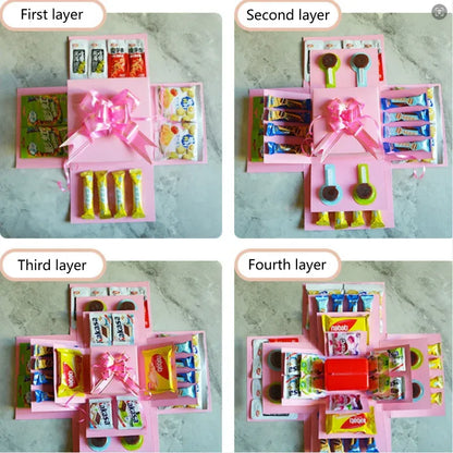 5-Laags Explosiedoos voor Foto's en Cadeaus – DIY Verrassingsdoos