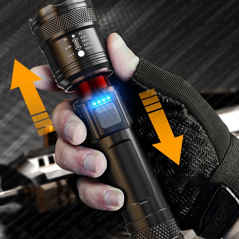 Krachtige LED Zaklamp 7500 Lumen – IPX7 Waterdicht & USB-C Oplaadbaar