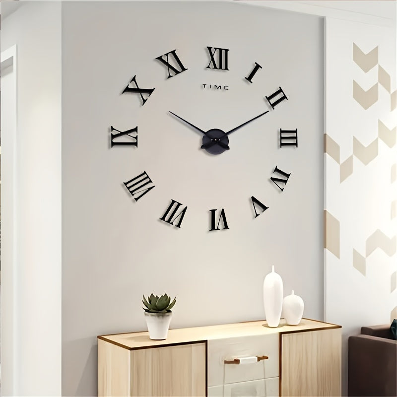 Grote wandklok met Romeinse cijfers – minimalistisch vintage design