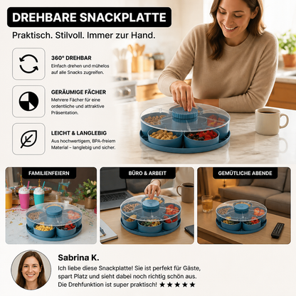 Draaibare Serveerschaal met Vakken voor Snacks en Hapjes