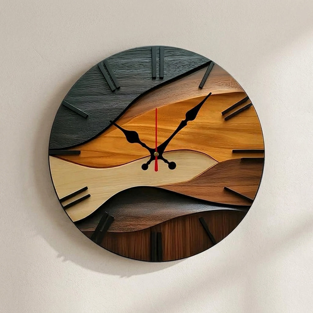 Ronde wandklok met geruisloos uurwerk en Scandinavisch design