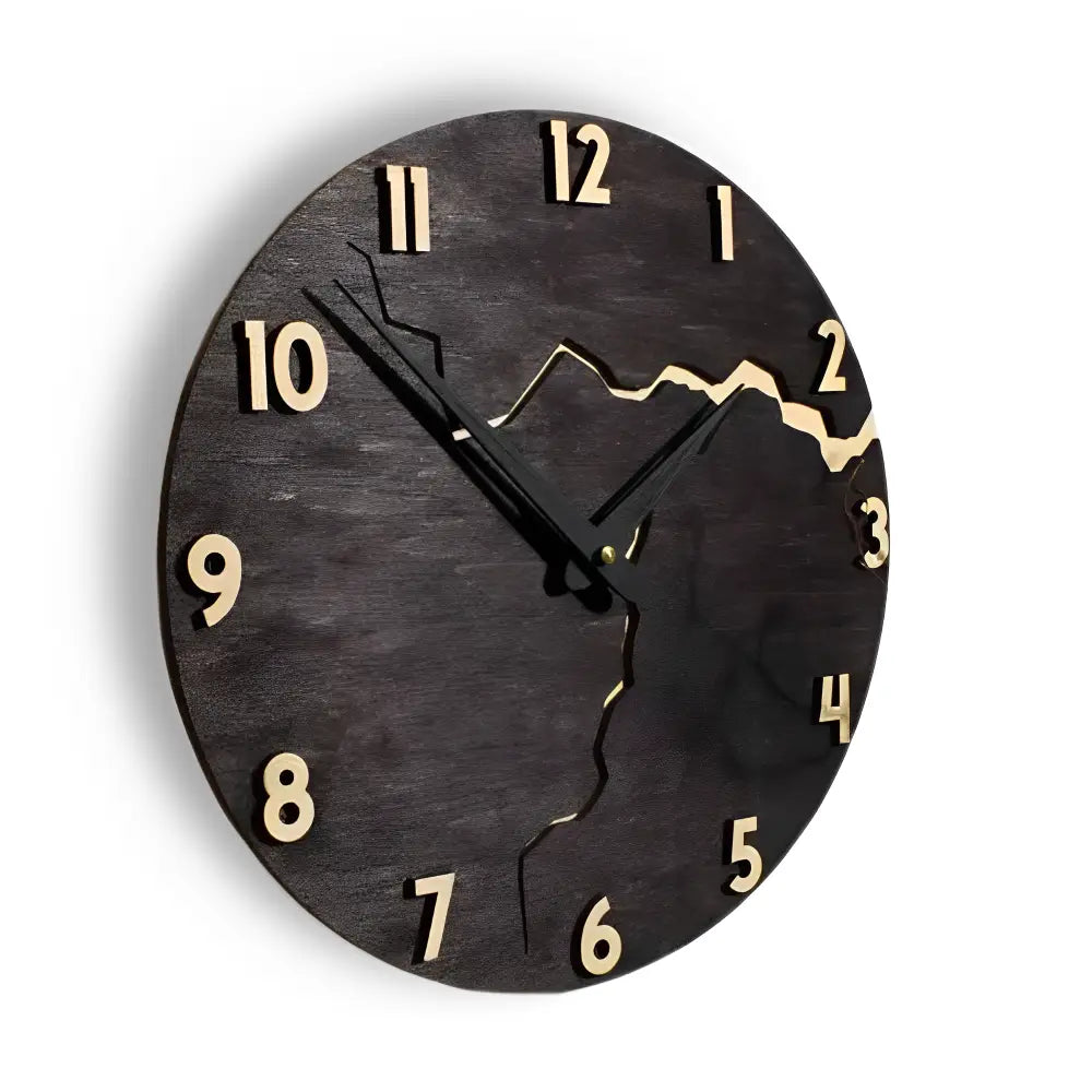 Wandklok van bamboe en hout met stil quartz uurwerk