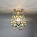 Bloemvormige plafondlamp met kristaldesign voor elegante ruimtes