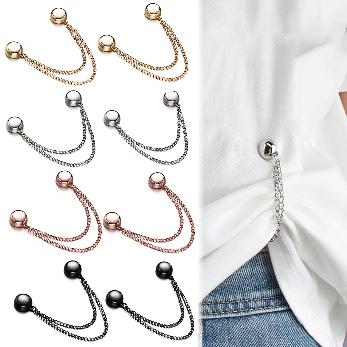Magnetische Kledingclips voor Perfecte Pasvorm – Set van 8