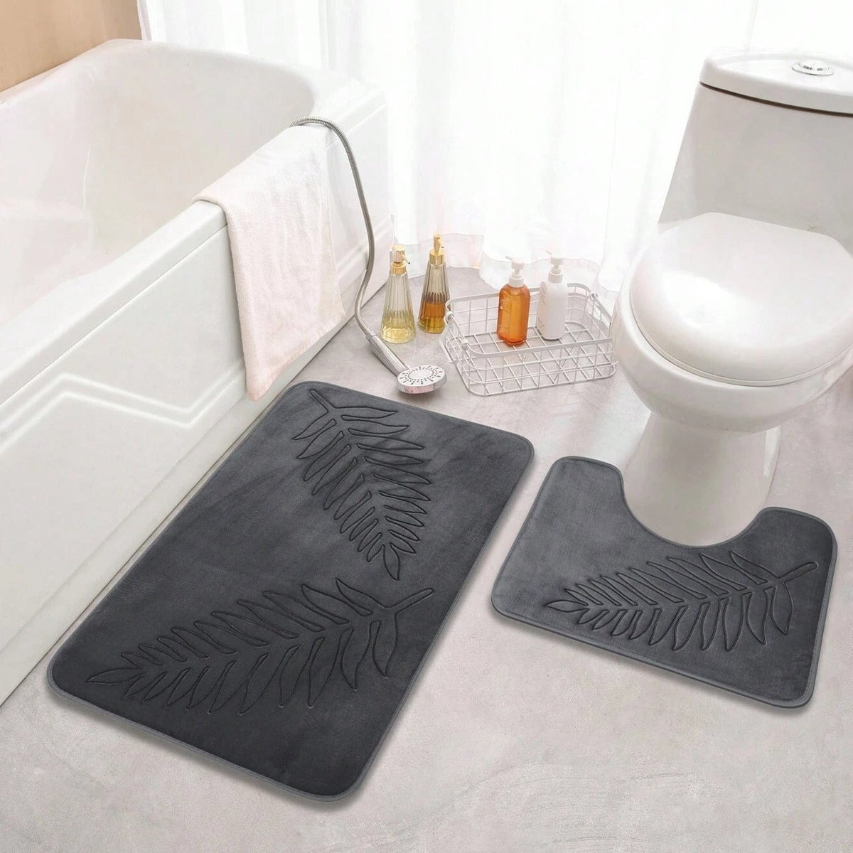 foam badmattenset 2-delig met antislip onderkant