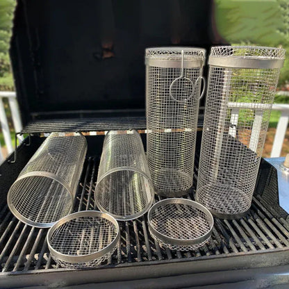 Roestvrijstalen Grillmand voor Groenten, Vlees en Zeevruchten op de BBQ