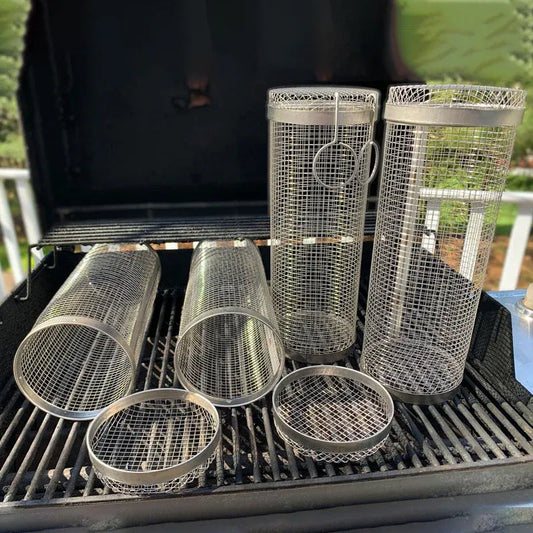 Roestvrijstalen Grillmand voor Groenten, Vlees en Zeevruchten op de BBQ