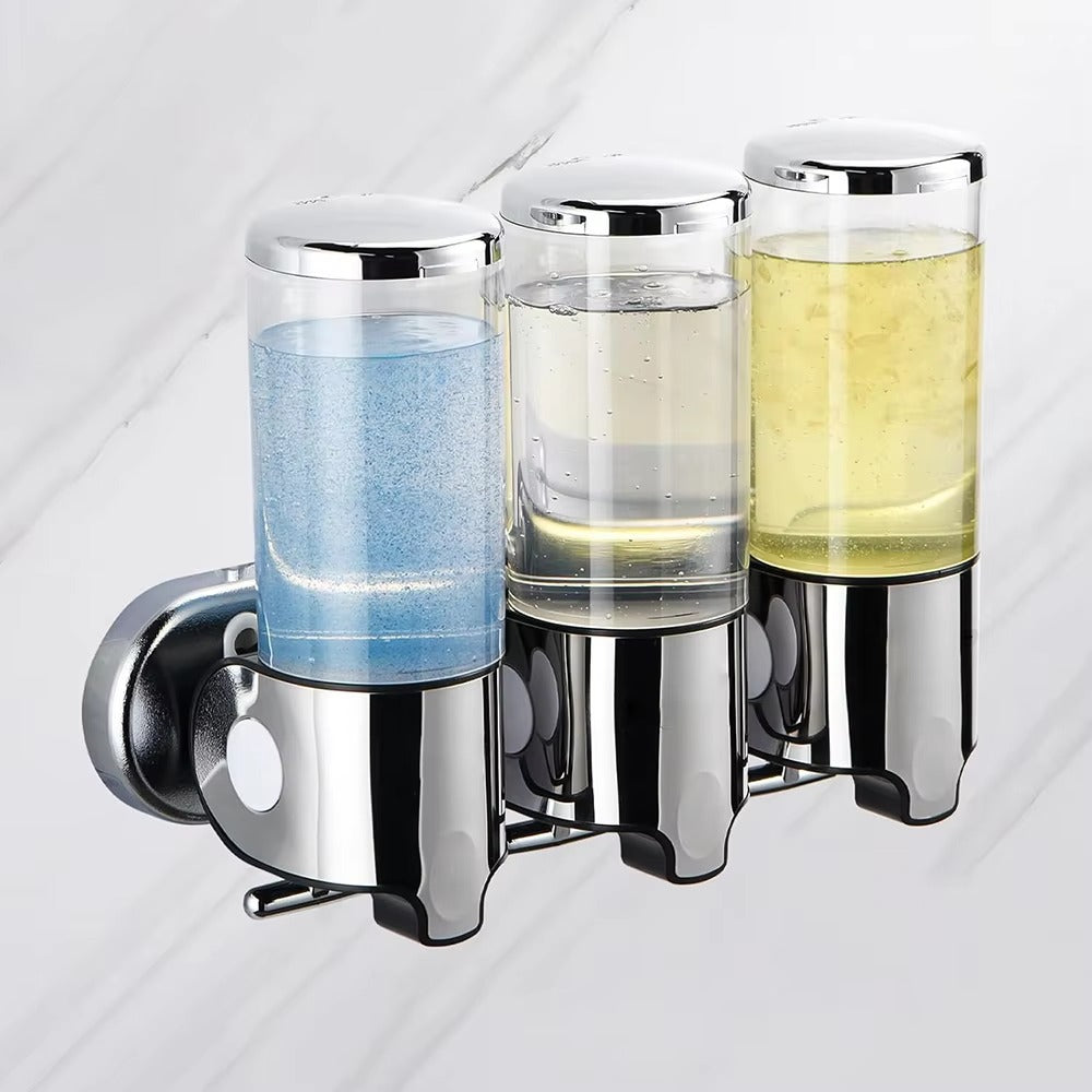Wandzeepdispenser met 3 Compartimenten – Zonder Boren Monteerbaar