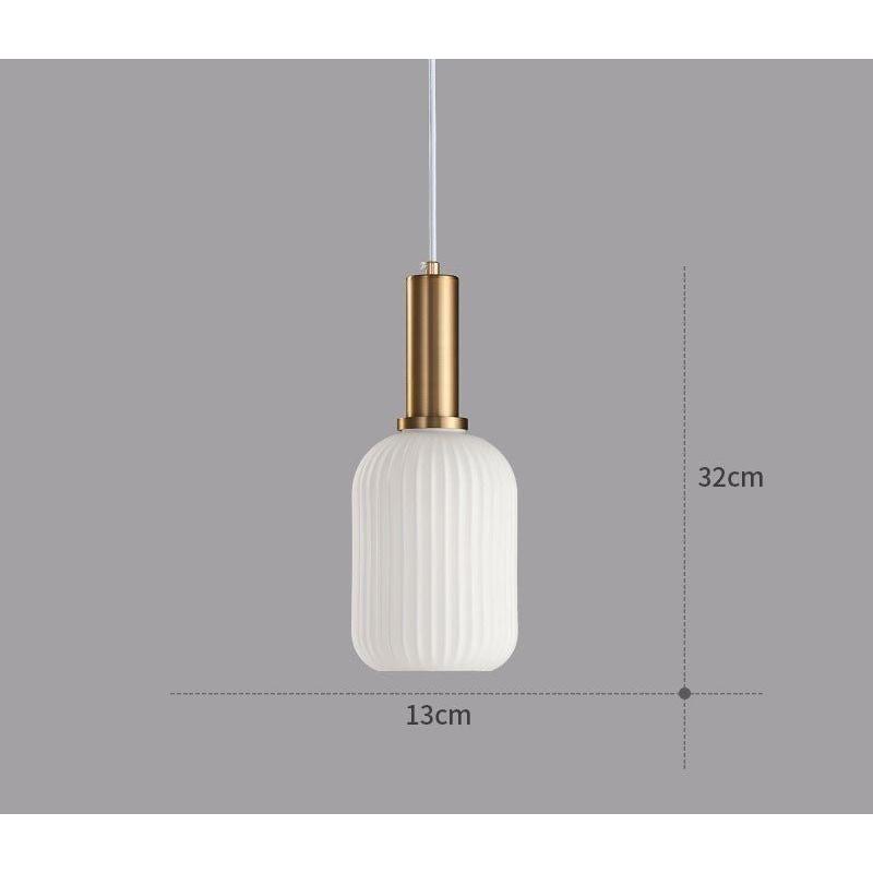 Hanglamp Ribbeldglas Vintage – Hanglamp met Gouden Fitting E27