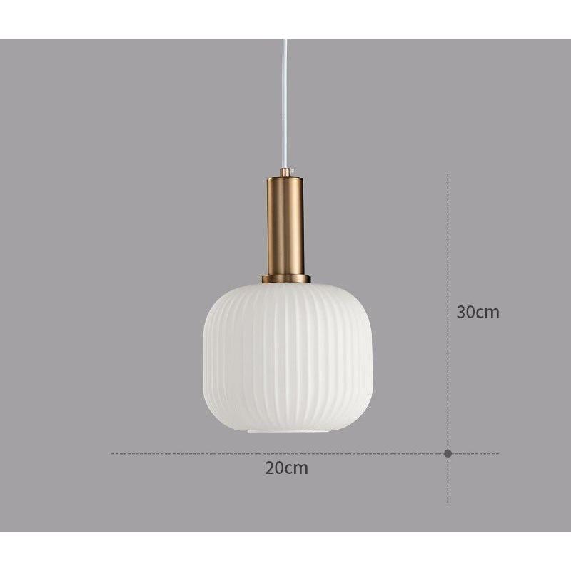 Hanglamp Ribbeldglas Vintage – Hanglamp met Gouden Fitting E27
