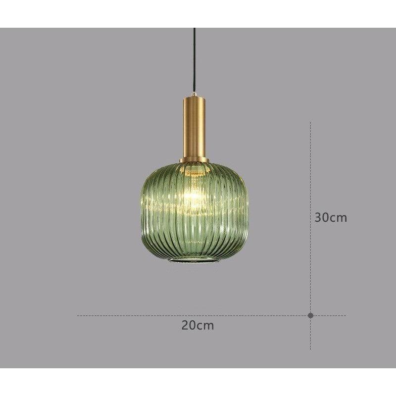 Hanglamp Ribbeldglas Vintage – Hanglamp met Gouden Fitting E27