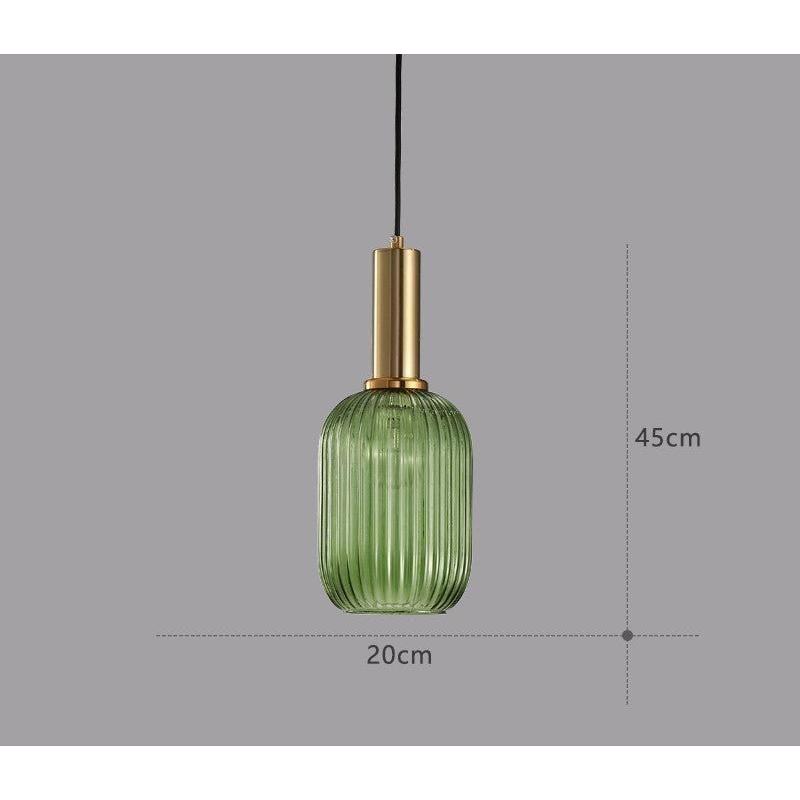 Hanglamp Ribbeldglas Vintage – Hanglamp met Gouden Fitting E27