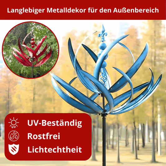 Decoratieve Windwijzer voor de Tuin in Lotusvorm – Roestvrij Staal