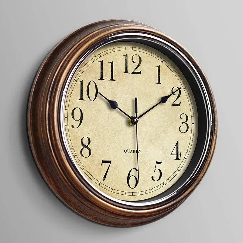 Houten wandklok 30 cm – klassieke geruisloze klok voor elke ruimte