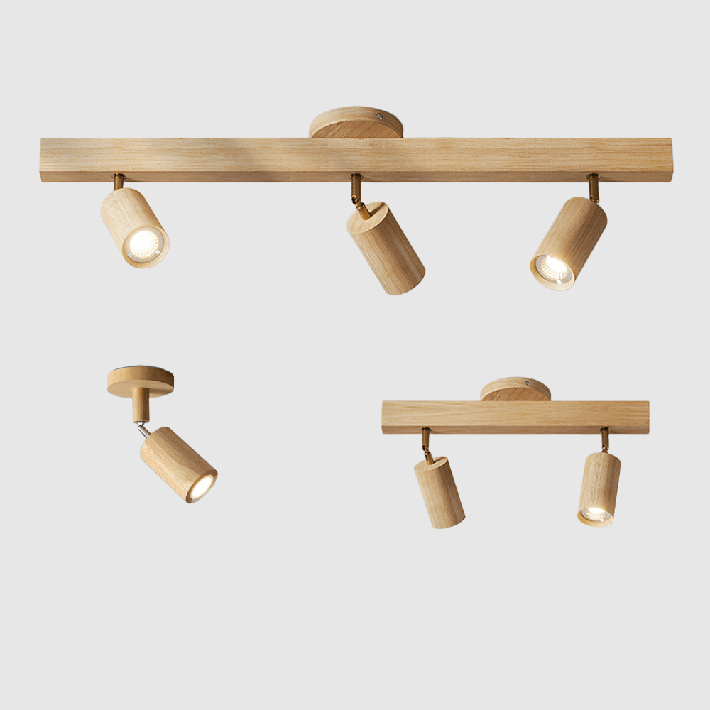 Houten plafondlamp verstelbaar – minimalistisch warmwit licht