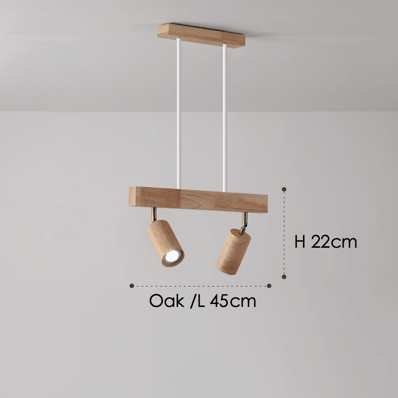 Houten plafondlamp verstelbaar – minimalistisch warmwit licht