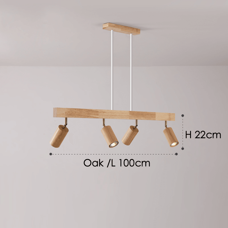 Houten plafondlamp verstelbaar – minimalistisch warmwit licht
