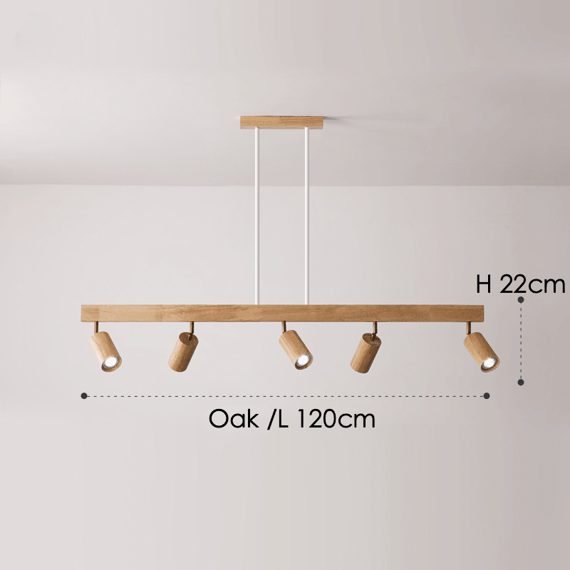 Houten plafondlamp verstelbaar – minimalistisch warmwit licht