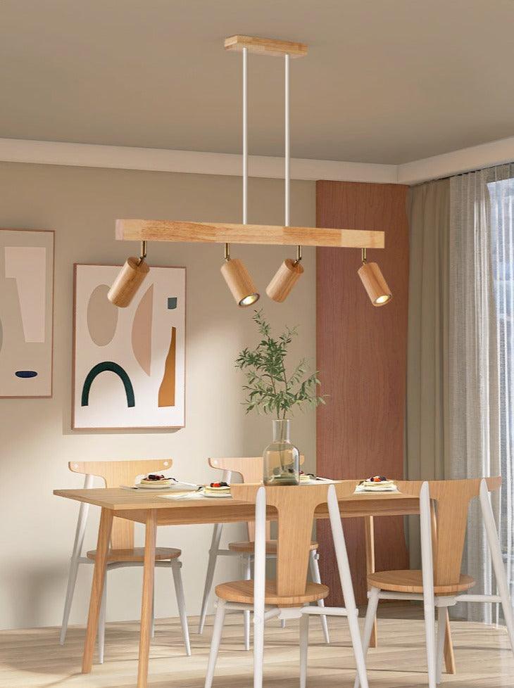 Houten plafondlamp verstelbaar – minimalistisch warmwit licht