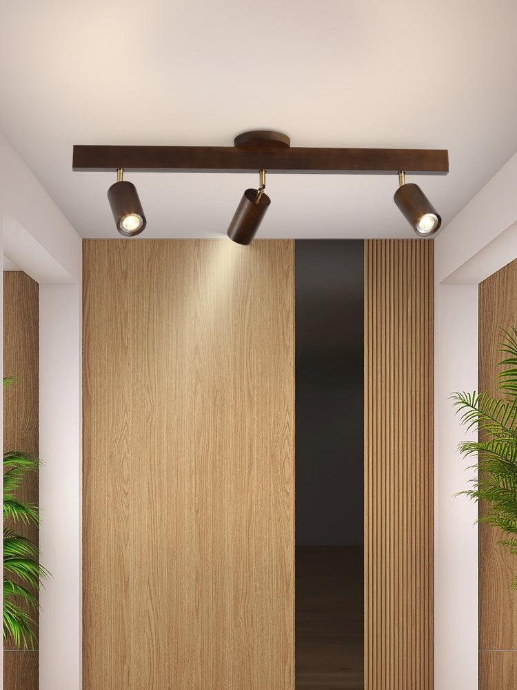 Houten plafondlamp verstelbaar – minimalistisch warmwit licht