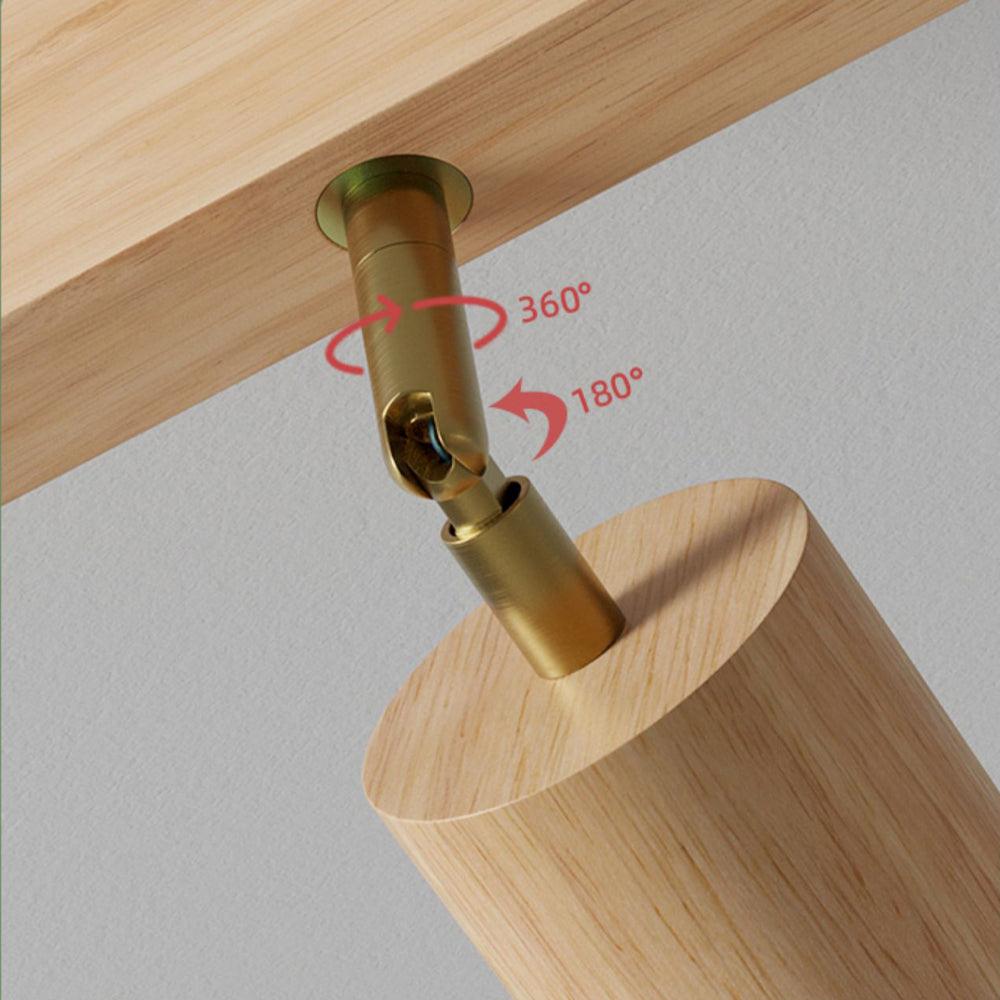 Houten plafondlamp verstelbaar – minimalistisch warmwit licht