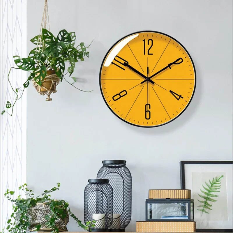 Wandklok Scandinavisch Design – geruisloos, zwart-wit, modern