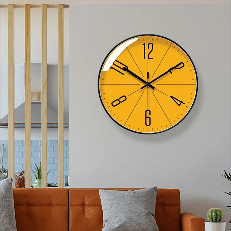 Wandklok Scandinavisch Design – geruisloos, zwart-wit, modern