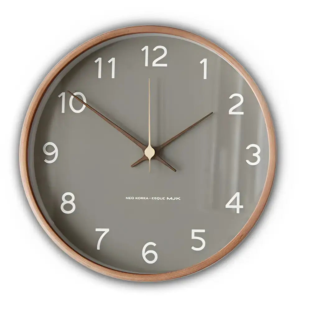 Houten wandklok met stil quartz uurwerk – minimalistisch design