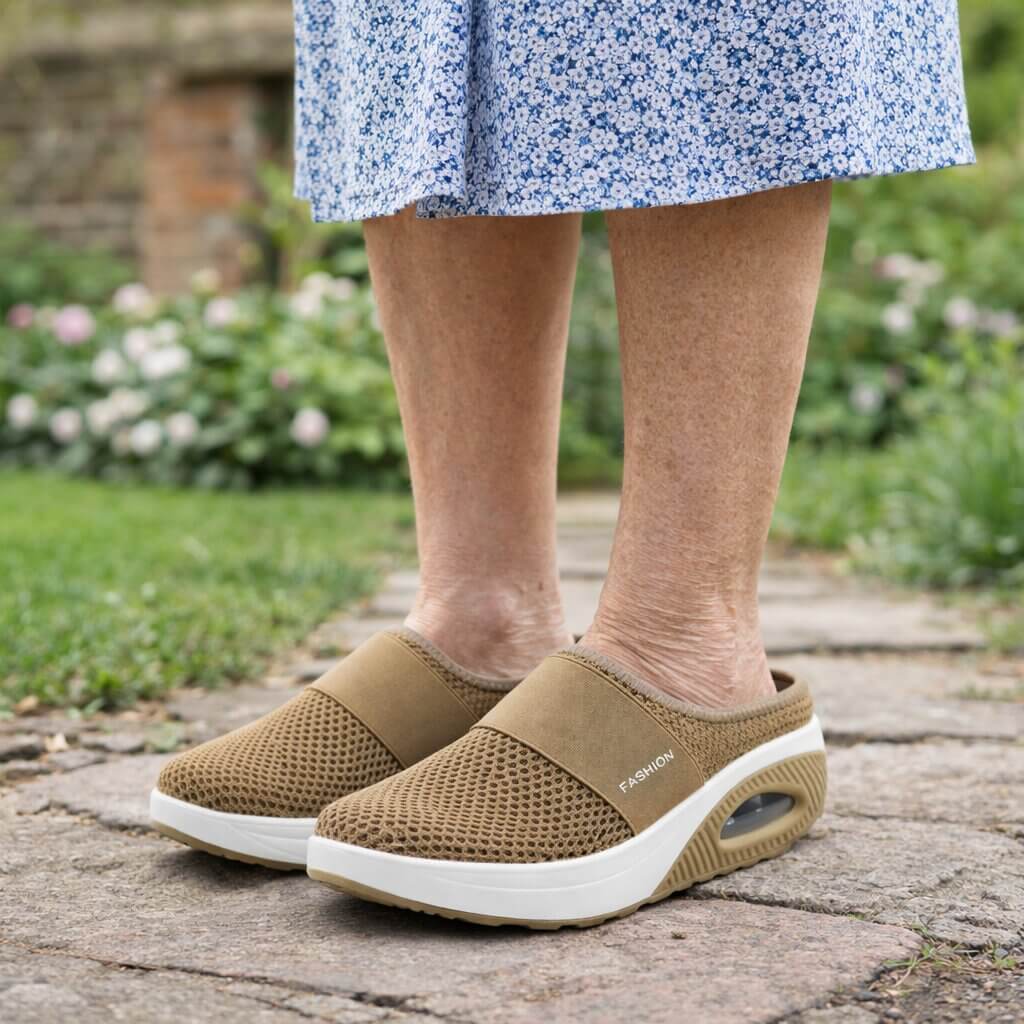 Instap pantoffels met luchtzool – licht en ademend huisschoeisel