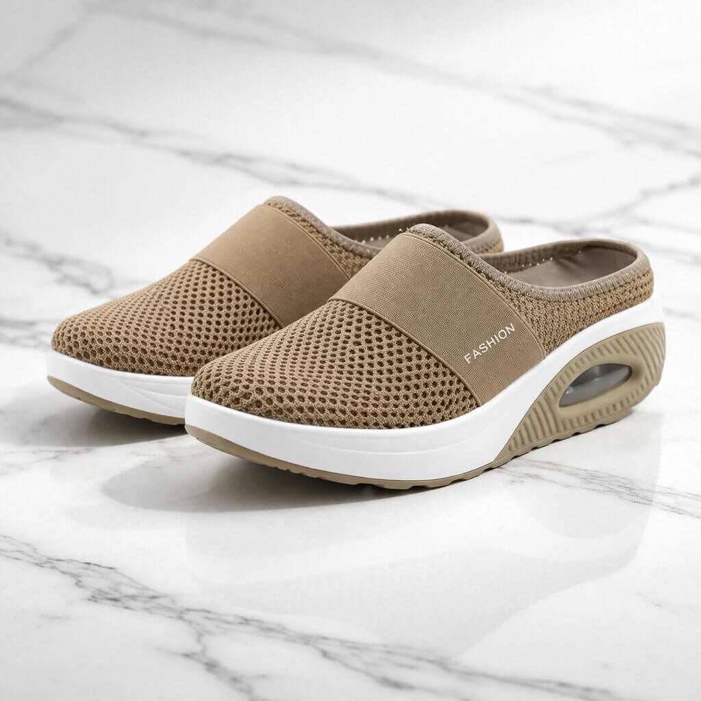 Instap pantoffels met luchtzool – licht en ademend huisschoeisel