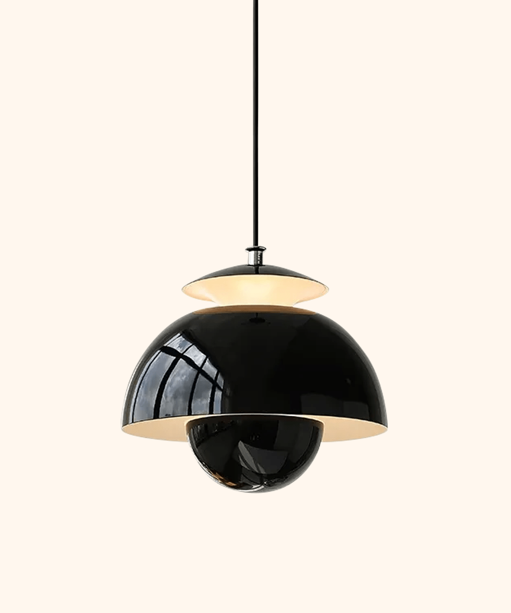 Retro plafondlamp van gepolijst metaal in art-decostijl