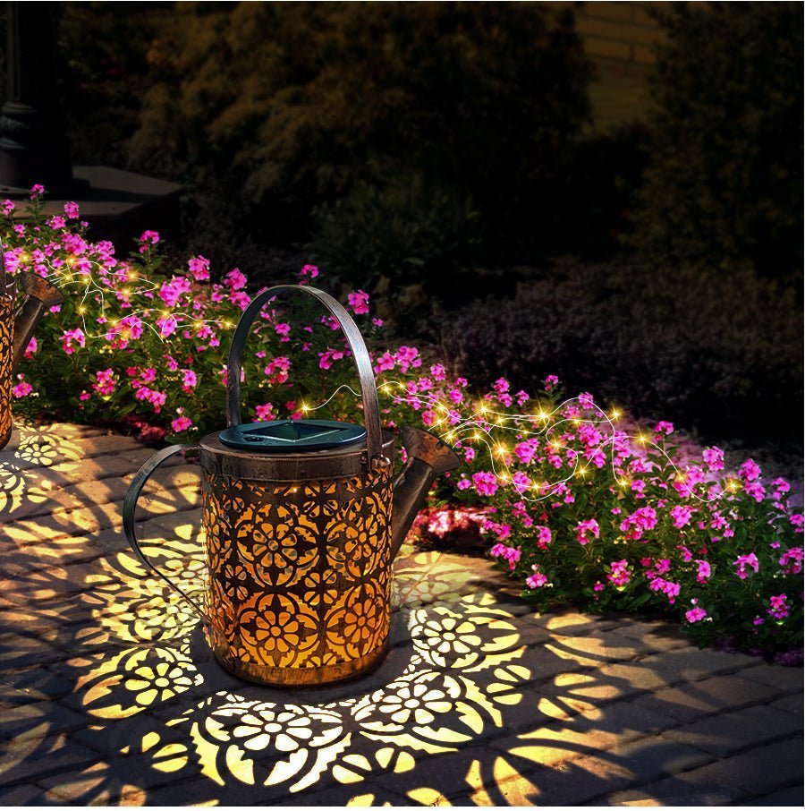 Solar gieterslamp met waterval-lichteffect voor in de tuin