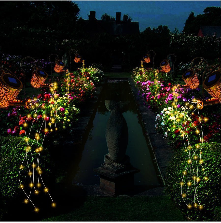 Solar gieterslamp met waterval-lichteffect voor in de tuin
