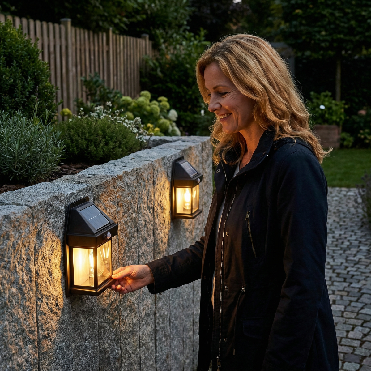Zonne-energie LED-wandlamp met bewegingssensor voor tuin en hek