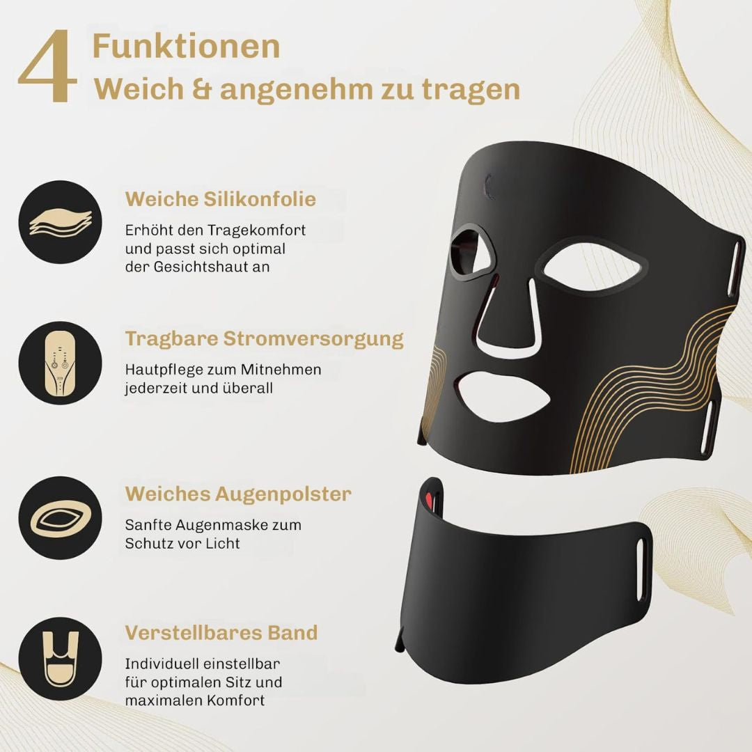 LED Gezichtsmasker met Roodlicht Therapie voor Huidverzorging Thuis