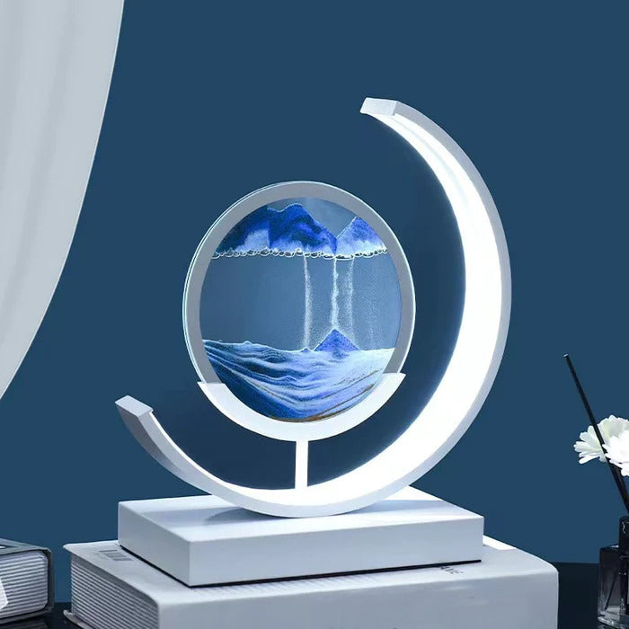 LED tafellamp met bewegend zandlandschap – decoratief sfeerlich