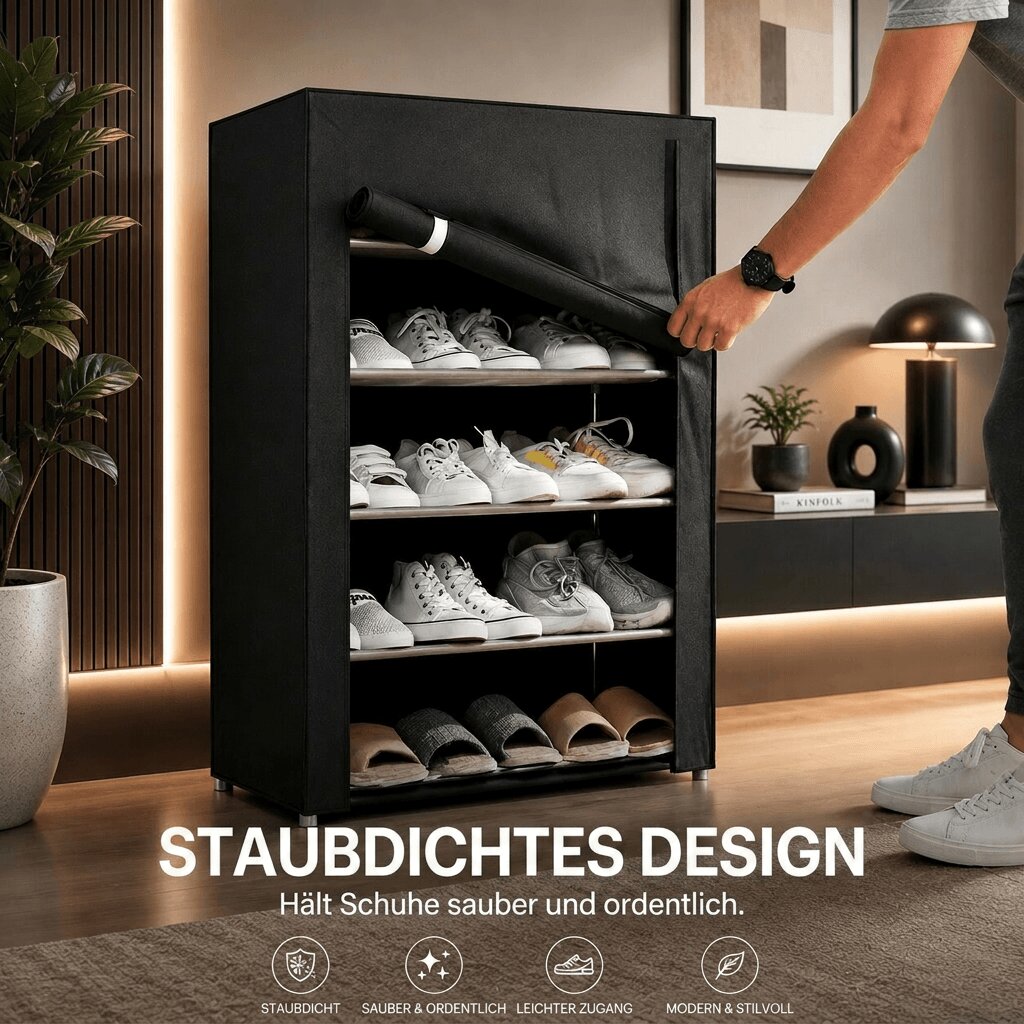 Schoenenkast met stofbescherming – schoenen overzichtelijk bewaren