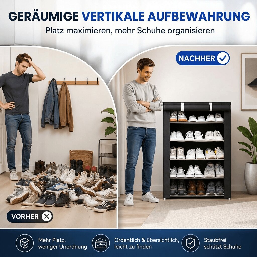 Schoenenkast met stofbescherming – schoenen overzichtelijk bewaren