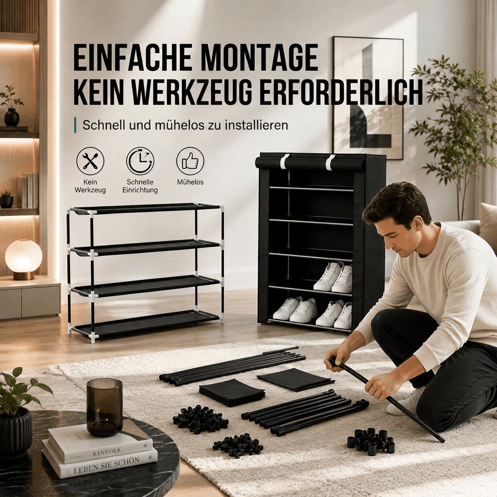 Schoenenkast met stofbescherming – schoenen overzichtelijk bewaren