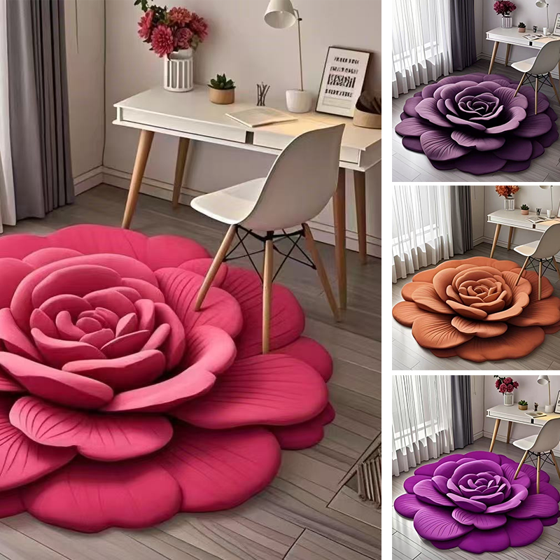 Vloermat met bloemenprint – pluche of diatomiet, antislip