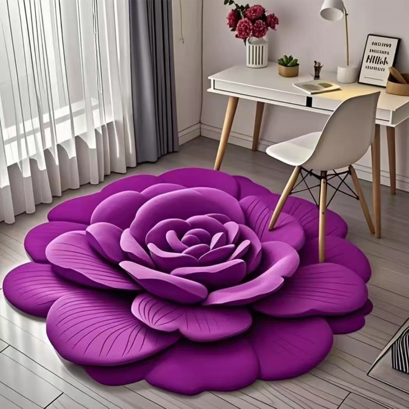 Vloermat met bloemenprint – pluche of diatomiet, antislip
