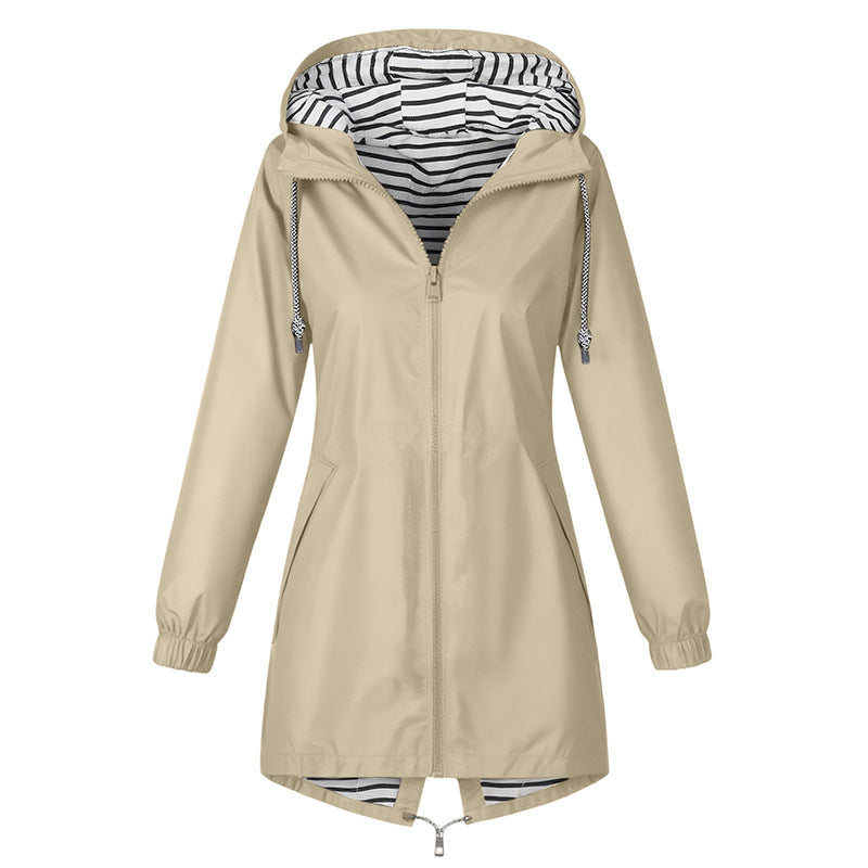 Dames outdoorjas met capuchon – waterdicht en winddicht
