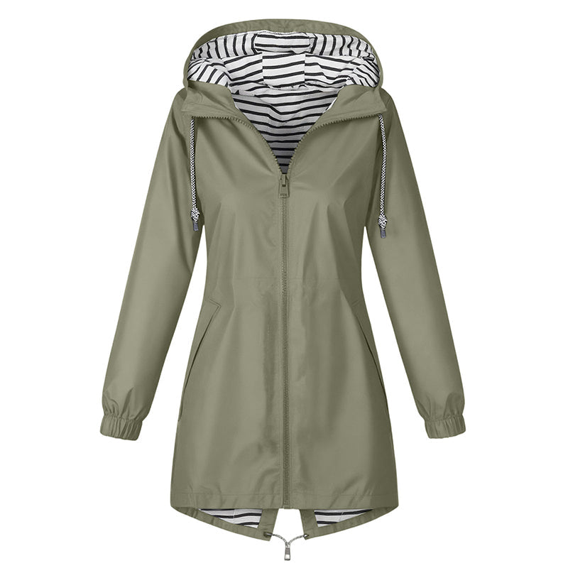 Dames outdoorjas met capuchon – waterdicht en winddicht