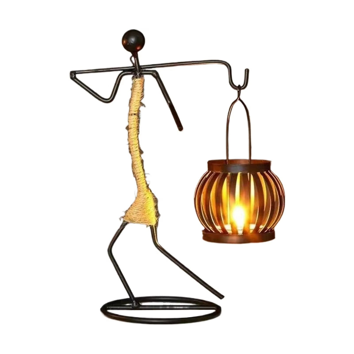 Metalen figuur kaarsenhouder vintage – decoratief windlicht voor thuis