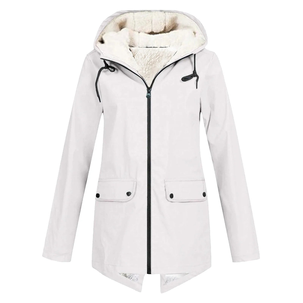 Dames winterjas met capuchon en sherpa-binnenvoering – waterafstotend