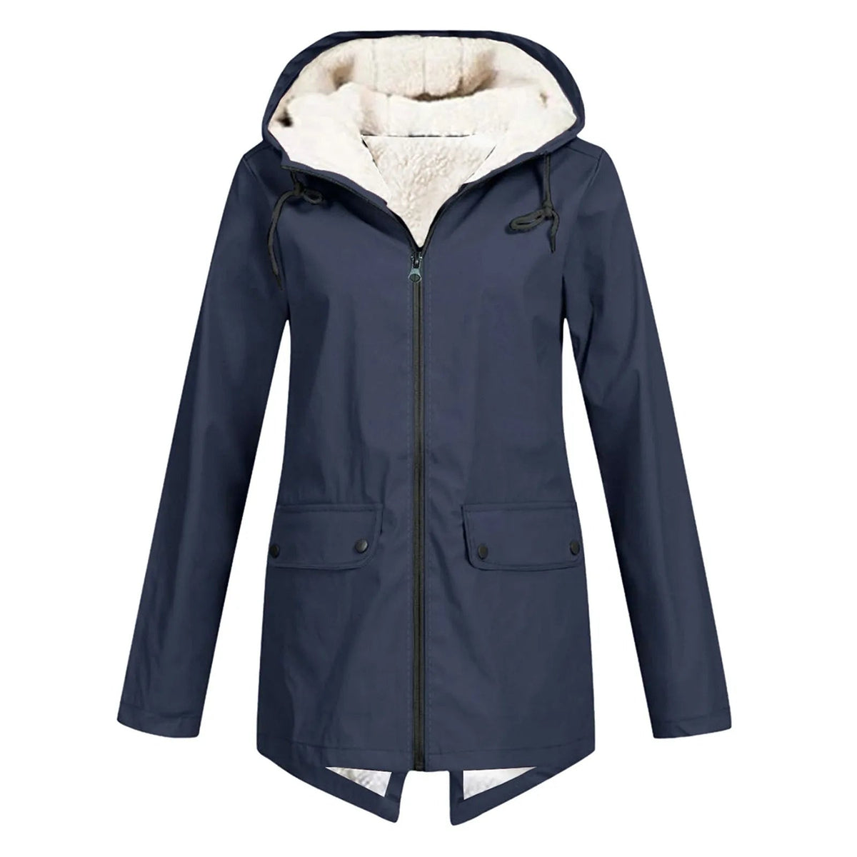 Dames winterjas met capuchon en sherpa-binnenvoering – waterafstotend