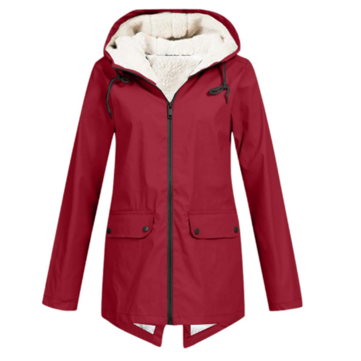 Dames winterjas met capuchon en sherpa-binnenvoering – waterafstotend