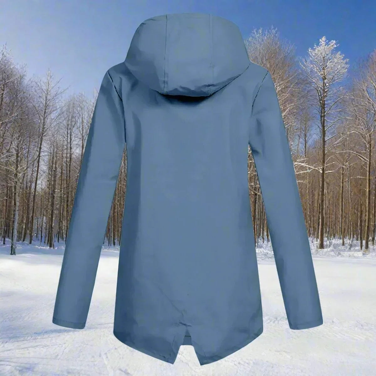 Waterdichte damesregenjas met capuchon – Longline rits
